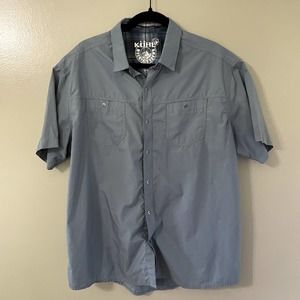 Kuhl Men's XL Extra Large Short Sleeve Button Down Blue